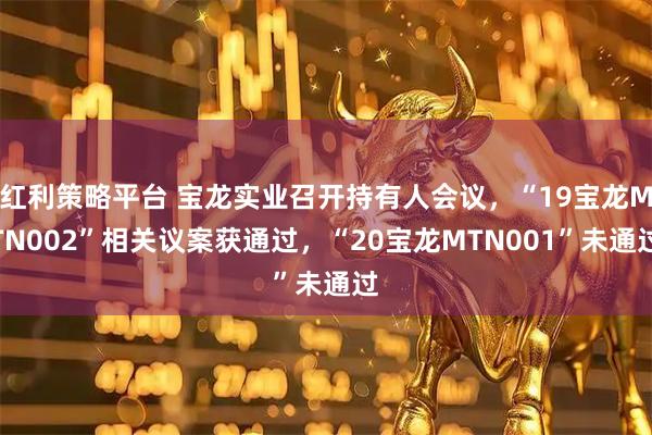 红利策略平台 宝龙实业召开持有人会议，“19宝龙MTN002”相关议案获通过，“20宝龙MTN001”未通过